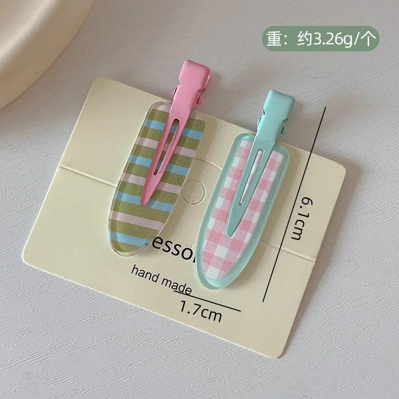 1/1pcs Candy Color Fruit Hair Bang Clip Summer Hairpin No Crease Acrylic Barrette Hair Side Clamp For Girl Hair Accessories