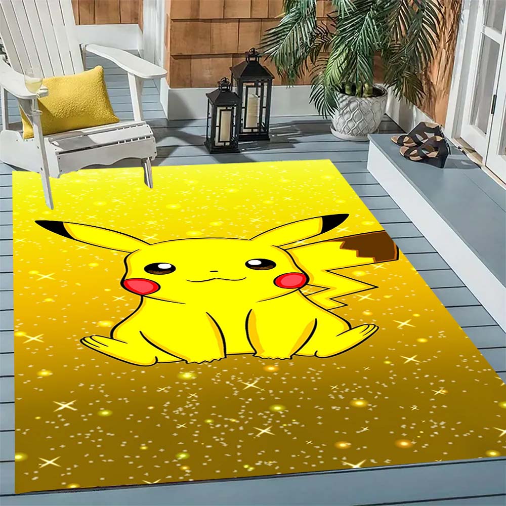 Pokémon Pikachu Print Non-Slip Home Decor Rug, Cute Cartoon Welcome Mat, Perfect Gift for Family and Friends.