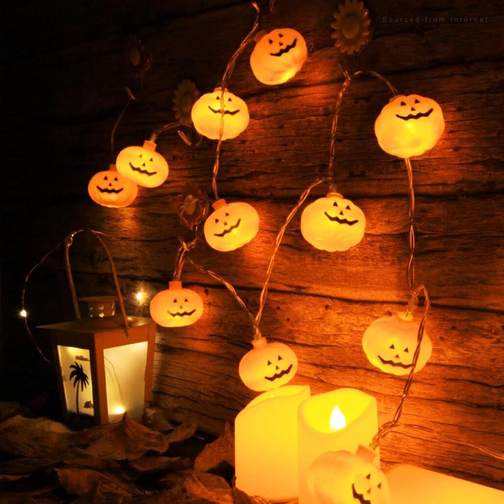1.5m 10Led Halloween Light String Pumpkin Skull Eye Balls Ghost Festival Party Lantern Trick Or Treat Happy Halloween Day Decor