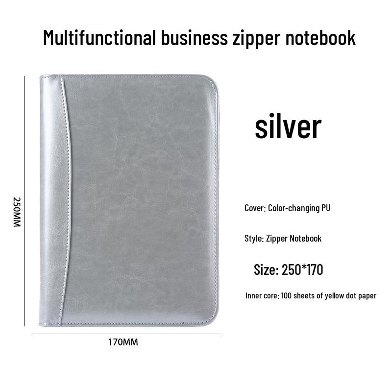 A5 Business Notebook with Calculator, Custom Logo & Zippered Pouch - Multifunctional Office Notepad