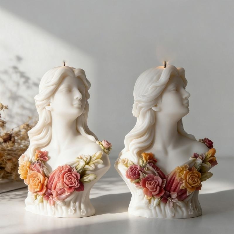 Flexibilní Pevná Silikonová Forma Domácí Doplněk Přenosná pro Figurku Bohyně Sádrové Umění Snadno Čistit Zachycení Detailů