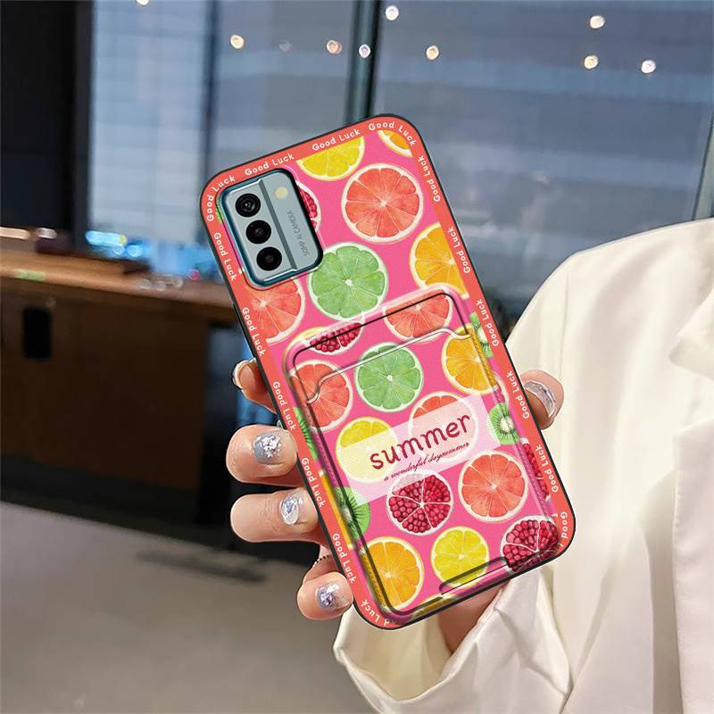 Fashion Design Card bag Phone Case For Nokia G22 Soft case protective TPU Waterproof Card slot Anti-dust Graffiti Cute