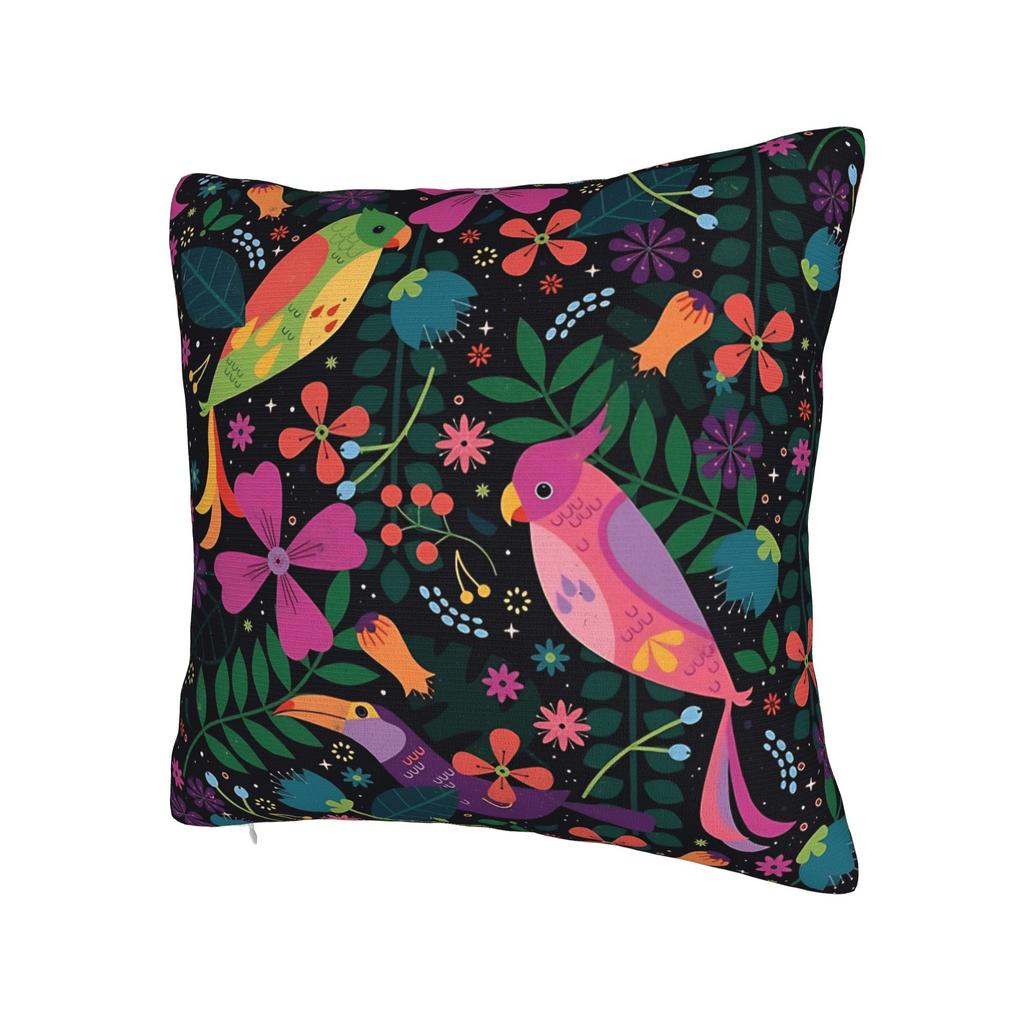 Pillow Case Colorful Bird Floral Comfy Pillow Cover For Sofa Couch Bed Living Room Morden Pillowcases
