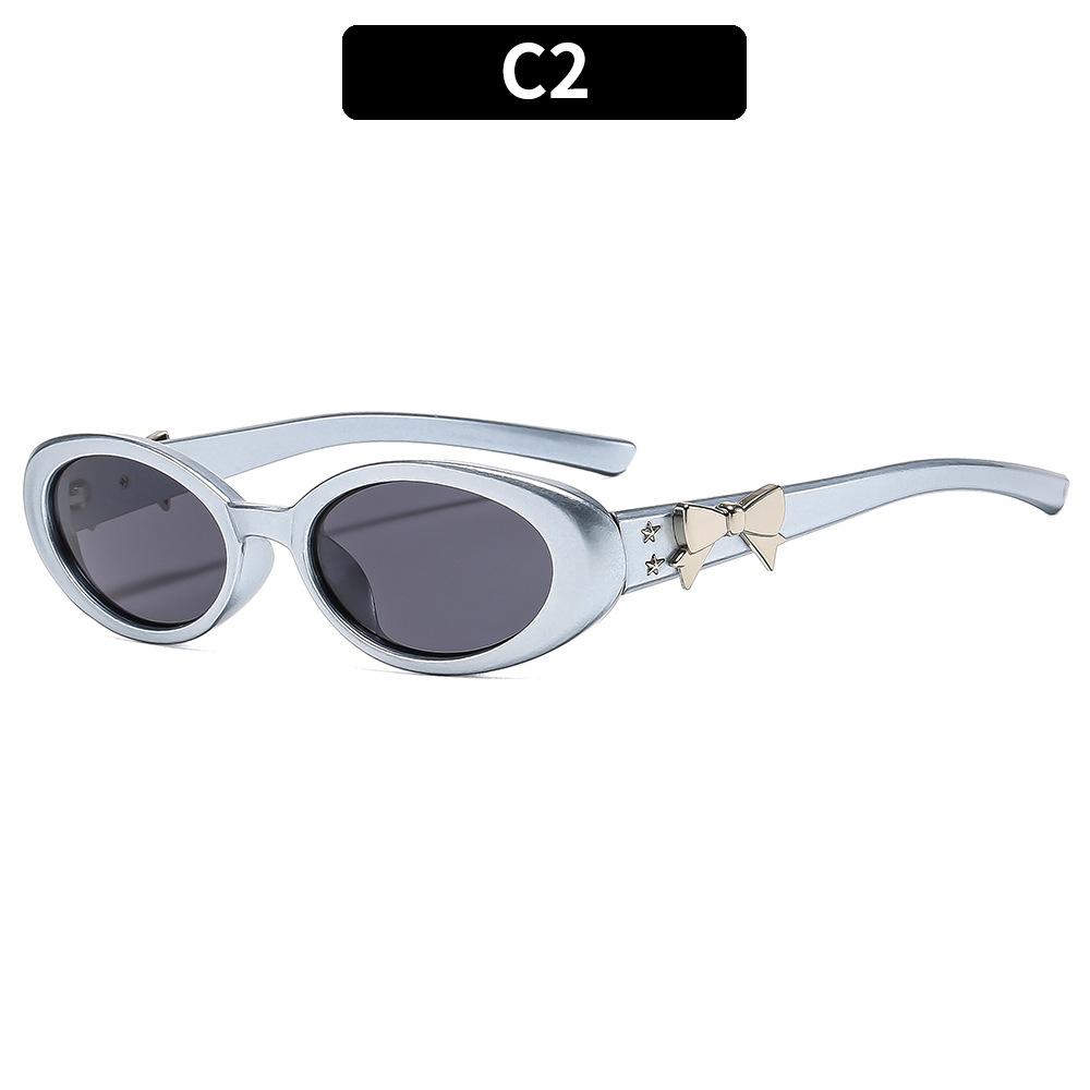 Ladies Sunglasses, Vintage Oval Sunglasses, Bow Decorative Sunglasses