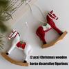 2Pcs Christmas Tree Hanging Ornament Resin Horse Figurine Hanging Decorations For Mantels Tabletop Holiday Decoration