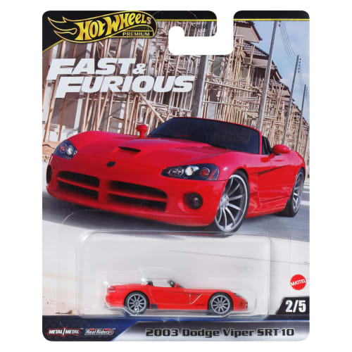 

Hot Wheels Форсаж 03 Dodge Viper SRT10 Модель автомобиля, Красный, для детей от 3 лет, JBL85