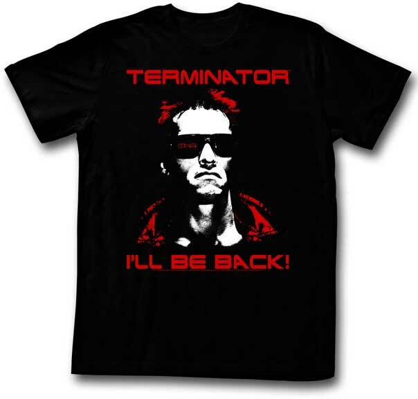 The Terminator 80 s Movie I ll Be Back Quote Arnold Schwarzenegger Men s T Shirt S