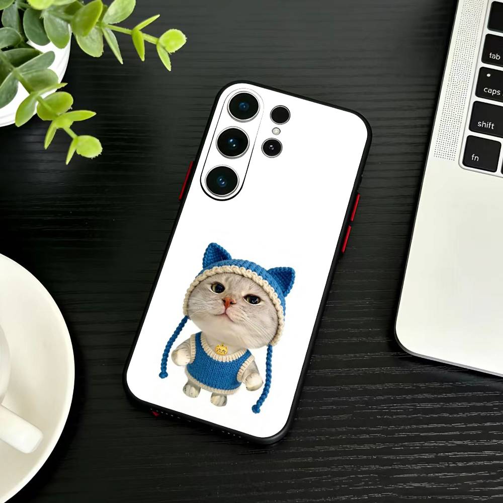 Silly Goofy Cat Mouse Phone Case For Samsung S26,S25,S24,S23,S22,S21,S20,Ultra,Plus,FE Black Soft Cover