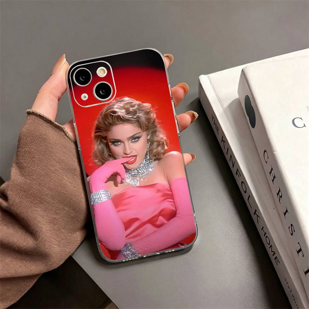 Sängerin M-Madonna Handyhülle für iPhone 17, 16, 15, 14, 13, 12, 11 Plus, Pro Max Weiche Transparente Hülle