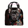 1pc, Dog Wearing Headphones and Colorful Jacket Printed Thermal Bag, Insulation Bag, Insulated Bag, No Food Contact, Suitable fo