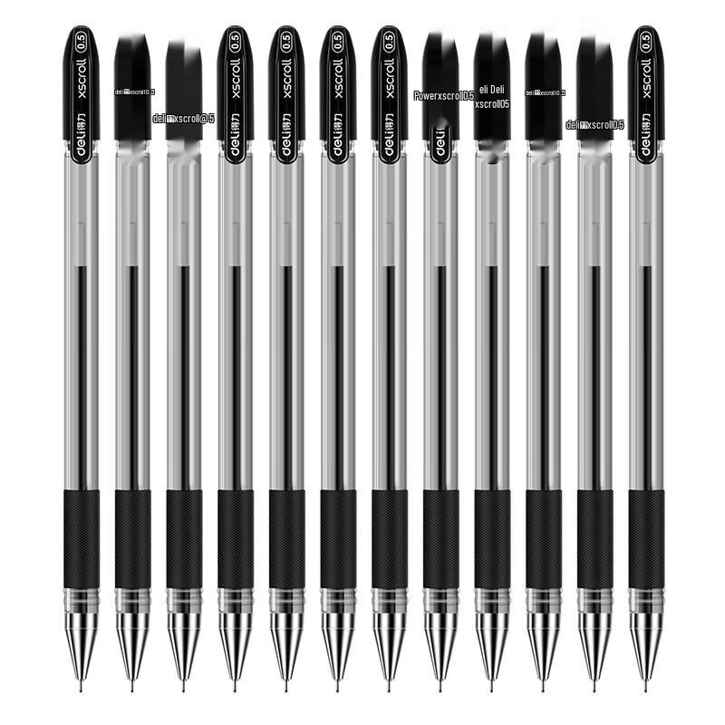 Deli S55 0.5mm Semi-Needle Tip Black Gel Pen