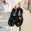 Black Thick Heel Platform College Uniform Small Leather Shoes Women's Autumn New Height Increase Mary Jane Shoes Short Single Shoes
