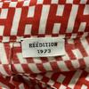 HERMES Authentic domestic product: RE EDITION1973 5H0399DQ Wool Silk H-pattern Belted Tuck Flare skirt 36 Red x whiteUsed