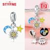 Copper Metal Star Moon Sun Series Charm Bead Components Luminous Bead Component Designed For Authentic Original Bracelet High Quality Fine Jewelry
