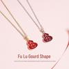 Tichiya Real Shot Gourd Necklace: Women's S925 Sterling Silver, Chinese Style, Light Luxury Enamel Fu Lu Clavicle Chain.