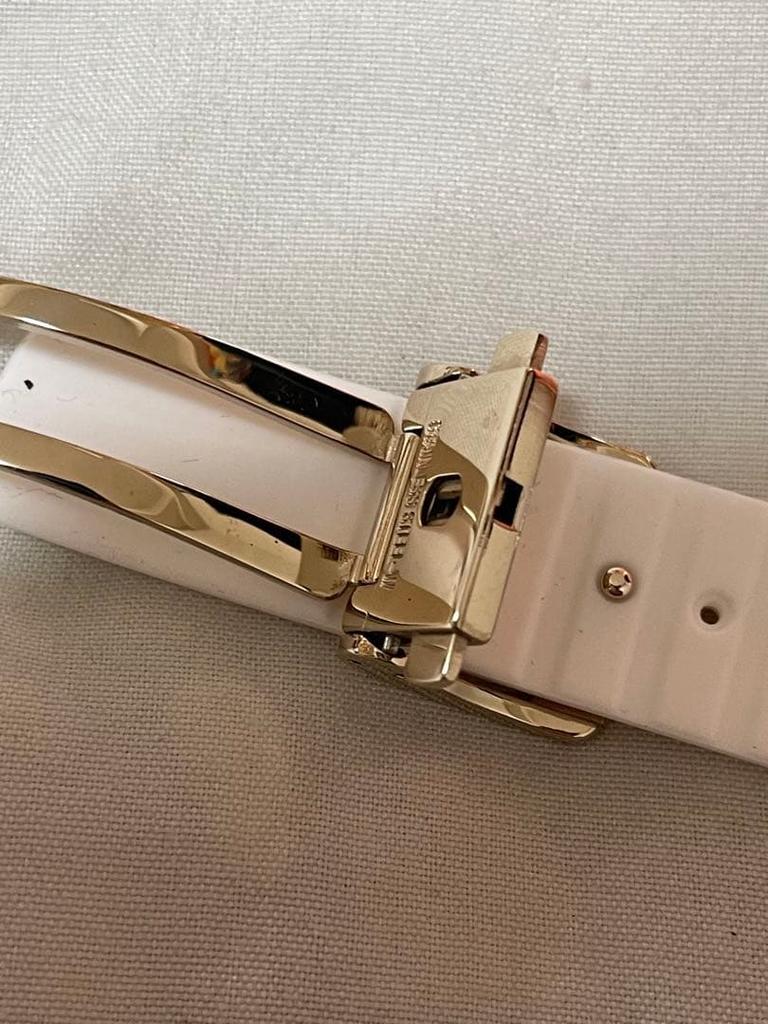 [Б/У] Резиновый ремешок Seiko, примерно 17 мм, белый, золотая пряжка