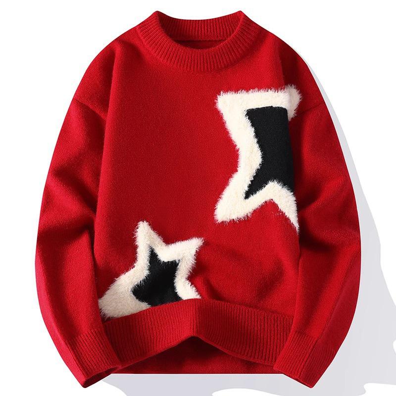 Autumn And Winter Casual Warm Sweater Men'S And Women'S Long-Sleeved Knitted Sweater Large Size
