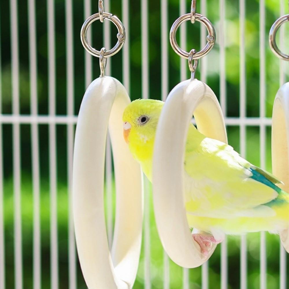 Wooden Parrot Ladder with Hook Bird Perch Swing Stand Toy Parakeet Loop Tunnel  Small Birds