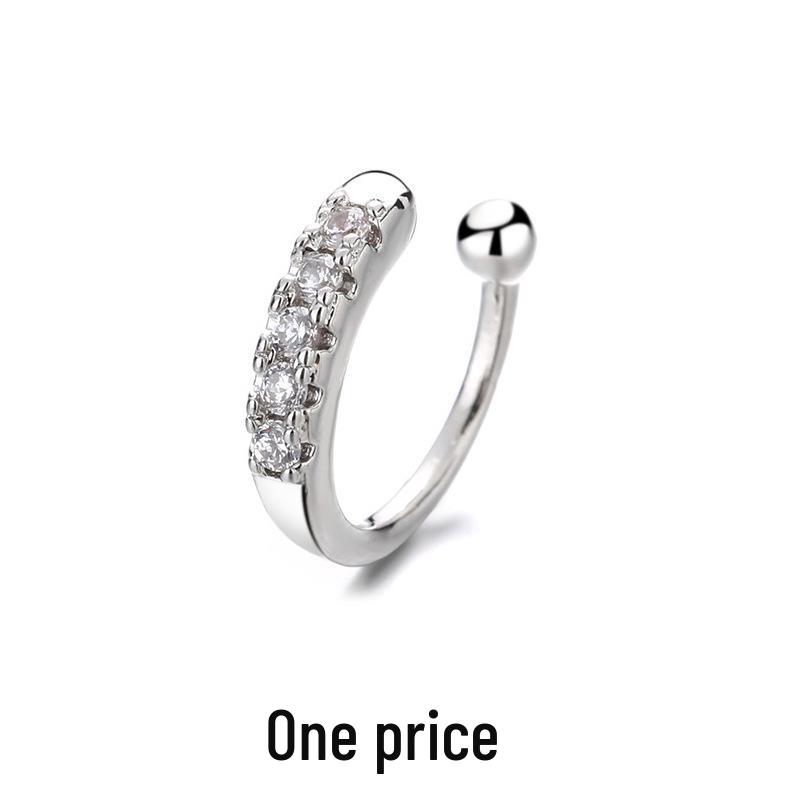 Zirkonia Doppel-Schicht Strass-Kreuz-Kette Ohne-Piercing Stern Ohr-Manschette für Damen