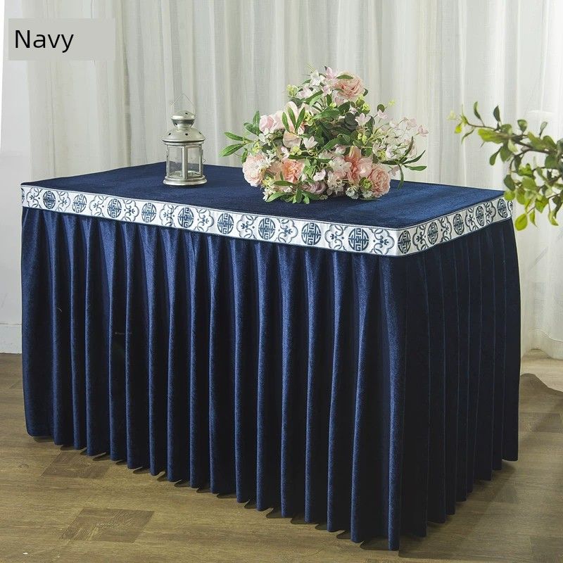 

Activity Sign-in Cold Meal Dessert Club Business Tablecloth Navy blue blue Fu Long 120 * Wide 60 * high 75cm