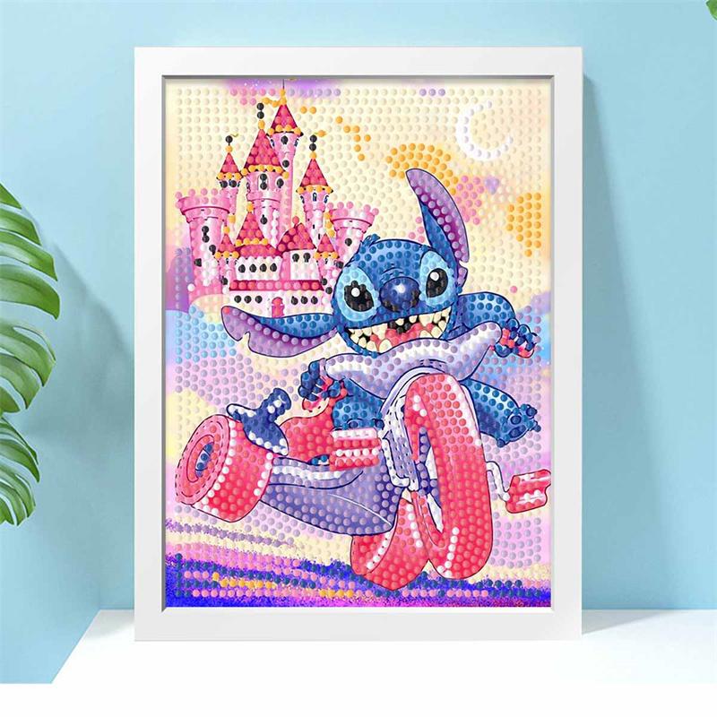 DIY Diamond Painting Kit with Frame, Stitch Full Circle Mosaic 5D DIY Cross Stitch Kit Home Decoration with Frame, Handicraft Hobby Collection