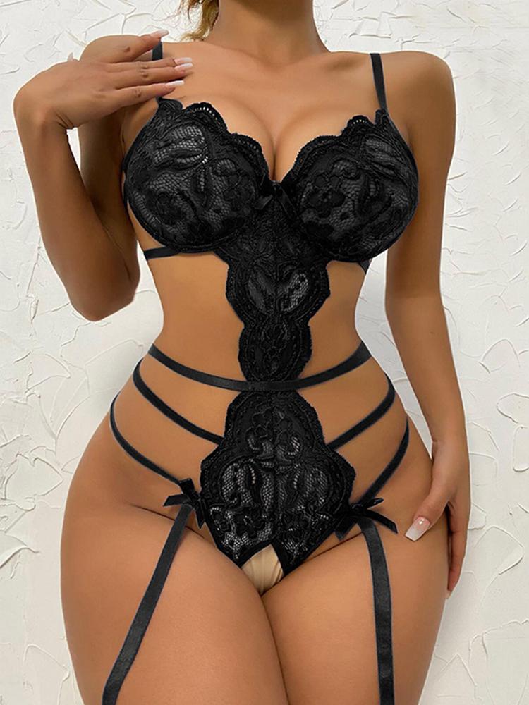 Plus Size Women's Erotic Lingerie Set Exotic New Blue Lace Erotic Bodysuit Lingerie Sexy 18+ Adult Erotic Hot Lingerie Bodysuit