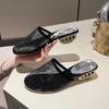 Fashion Women Slingback Slippers Casual Mid Heels Shoes Fashion Mesh Cozy Pumps Woman Dress Sandals 2025 Summer New Zapatillas De Mujer