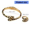 Stylish Leopard Pattern Jewelry Set Adjustable Open Bracelet and Ring Handmade Accessories for Fashion Enthusiasts