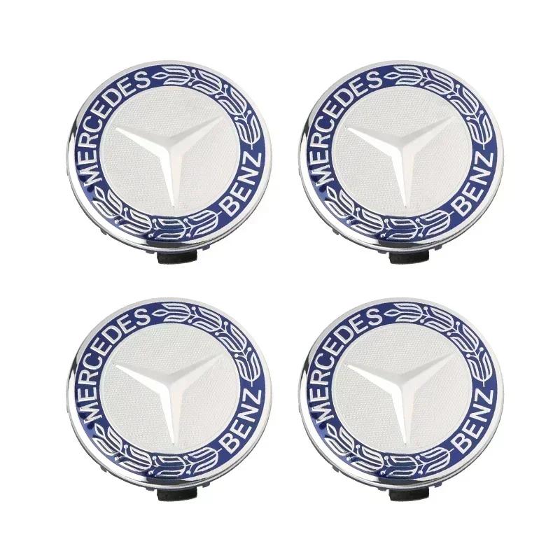 

For Mercedes Benz W117 W163 W164 W166 W167 W176 W204 W205 W212 W213 X253 C180 E300 GLC 4PCS 75mm Wheel Hub Cap Emblem Badge 4pcs 75mm синій