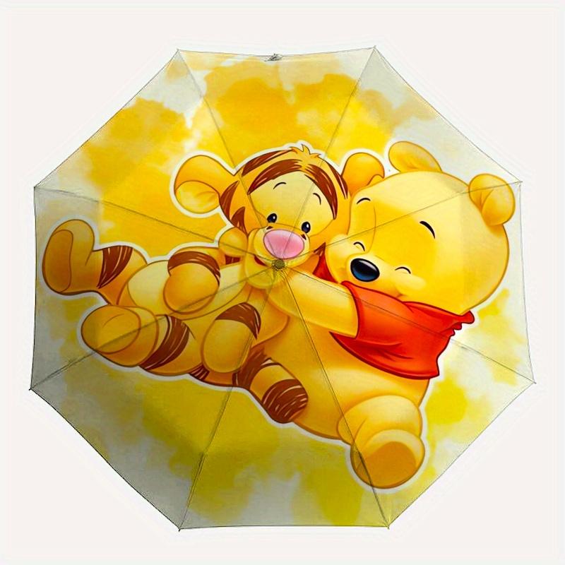 Winnie-the-Pooh,Tigger,Friendship Theme Automatic Compact Folding Cute Umbrella - Portable and Durable, 8-Bone Iron Umbrella for All Weather