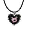 Gothic Liquid Heart Pendant Necklace Devil Eye Cross Choker Punk Devil Eye Clavicle Chain for Women Jewelry Accessories