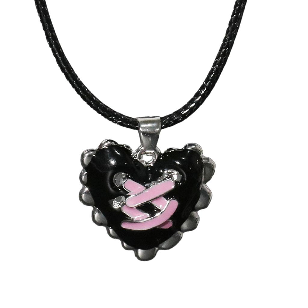Gothic Liquid Heart Pendant Necklace Devil Eye Cross Choker Punk Devil Eye Clavicle Chain for Women Jewelry Accessories