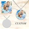 Collana Ciondolo Rotondo Cuore Rettangolo con Foto Personalizzata Acciaio Inossidabile Gioielli per Donna Uomo Famiglia Regalo di Compleanno
