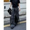 American High Street Casual Pants Trendy Brand Ins Straight Jeans Men's Loose Design Wide Leg Mopping Pants