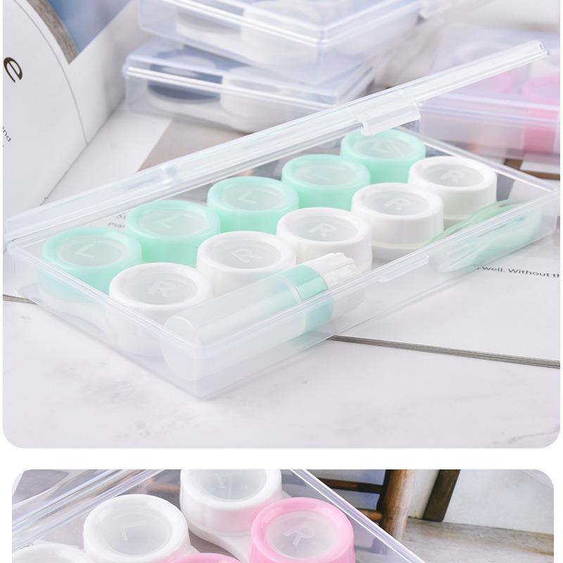 5 Pairs/set Macaron Color Contact Lens Box Soaking Contact Lens Storage Box Portable Contact Lens Companion Boxes