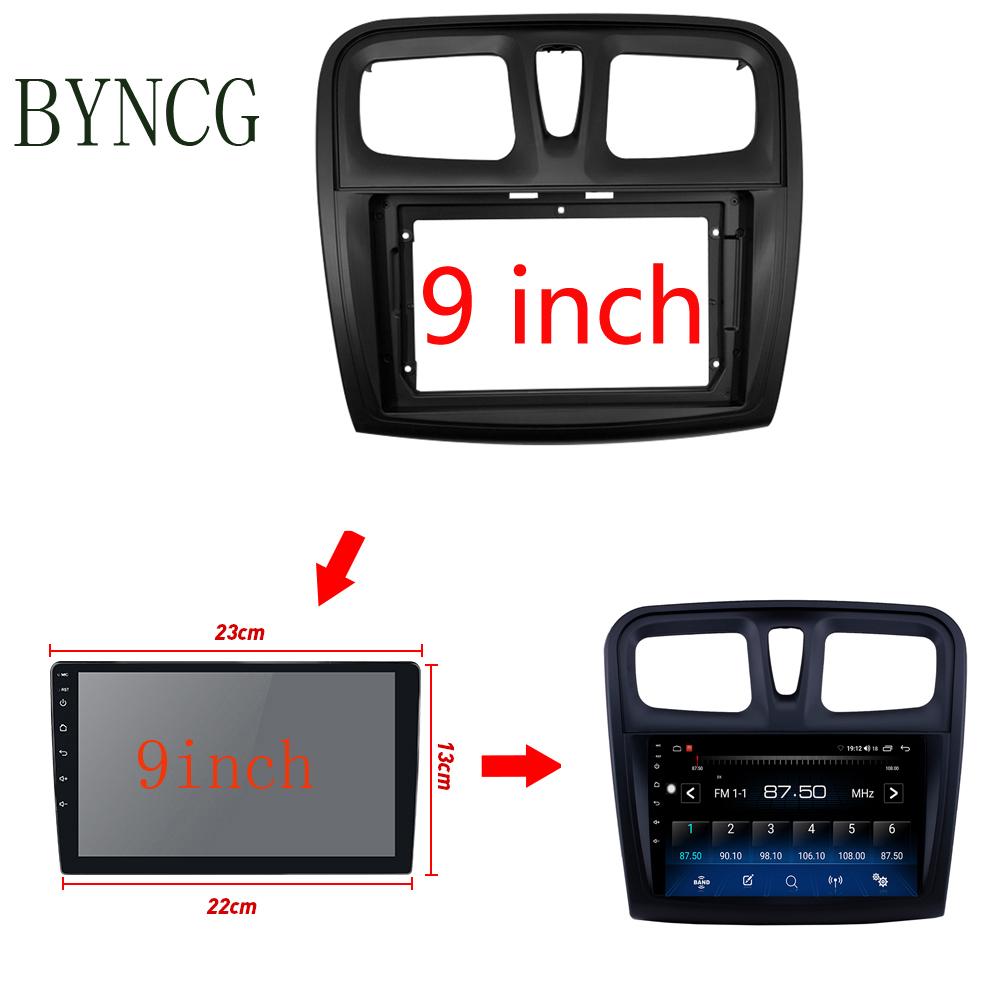 2 Din 9 Inch Car Radio Fascias for RENAULT Sandero Symbol Logan 2014+ Dashboard Frame Installation DVD Gps Mp5 Multimedia Player