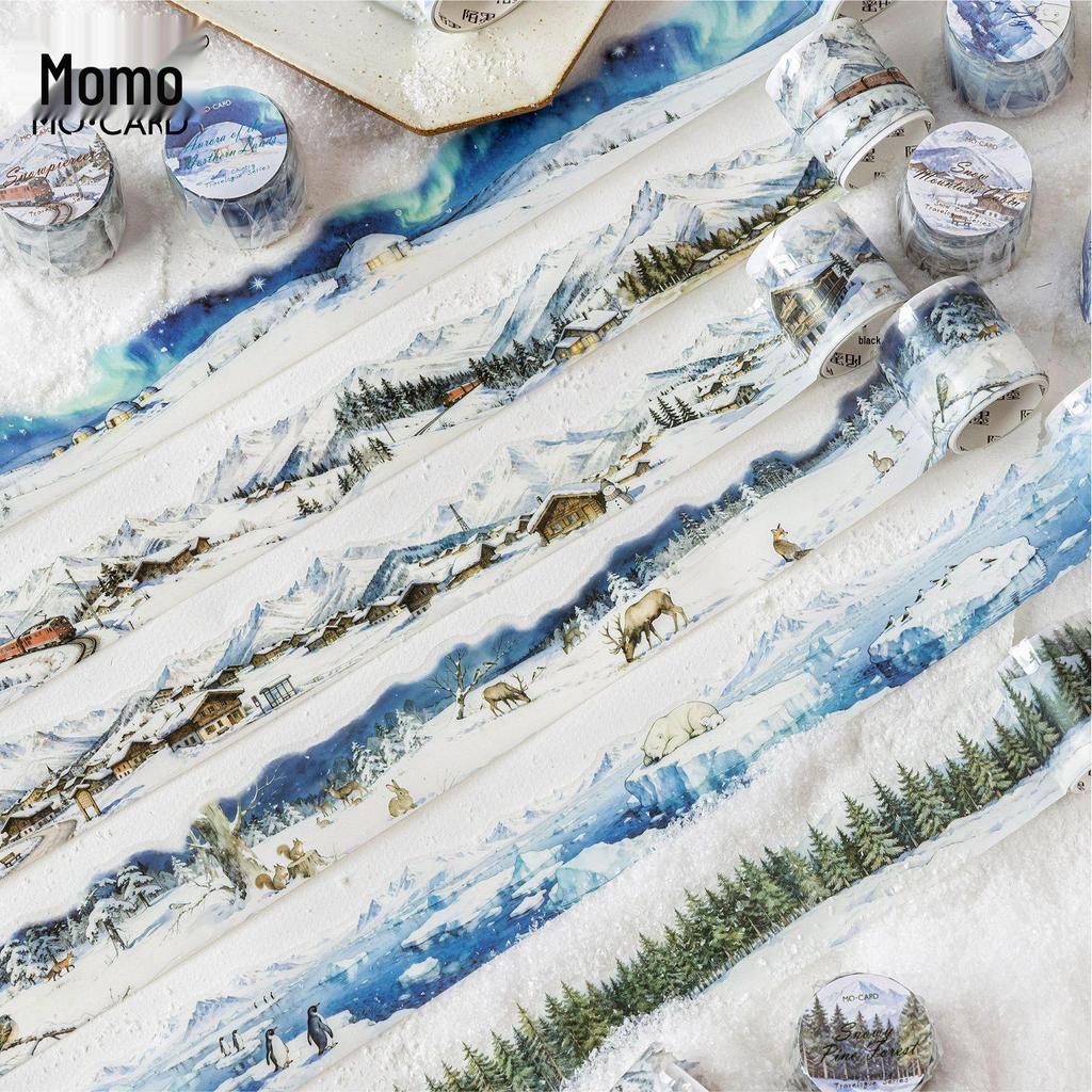 Mo Mo PET Irregular Shape Tape - Snow Country Chronicle Winter Series, Journal Decoration Collage, 6 Styles