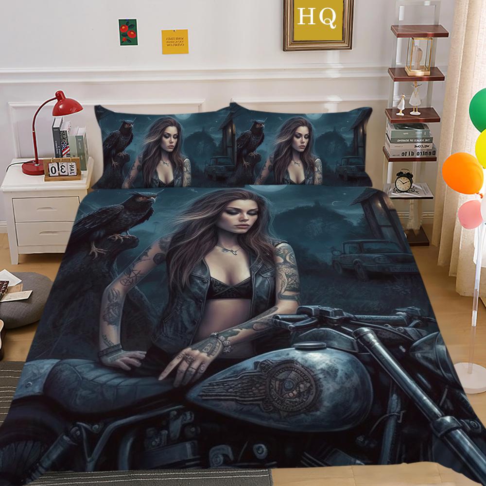 Krásný povlak na lůžkoviny s potiskem lebky Dvojitá velikost Mikrovlákno Ložní prádlo Teen Cool Módní Dekorace ložnice