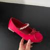 Evening Wind Shoes French Rhinestones with Mary Jane Single Shoes Flat Ballet Shoes Early Spring New Soft-soled Women's Shoes