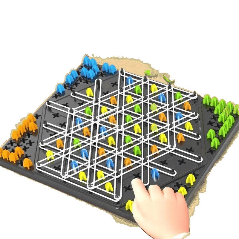 Triangle Chess Rubber Band Toy - Kids' Geometric Thinking Game for Intellectual Development and Parent-Child Interaction