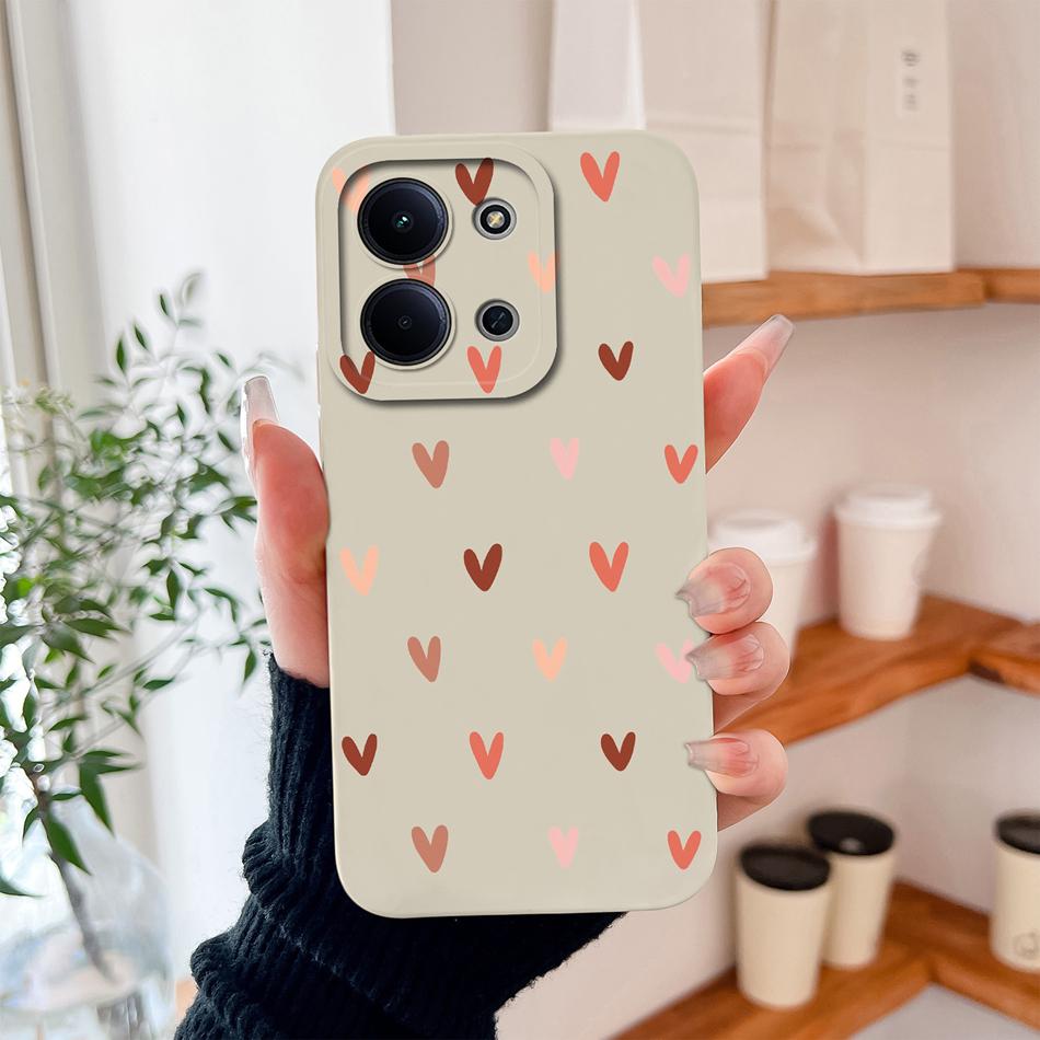 Per Custodia Redmi 15C Moda Cuore Silicone Liquido Protezione Fotocamera Cover Posteriore Per Xiaomi Redmi 15 C 4G 5G Funda Custodie Morbide per Telefono