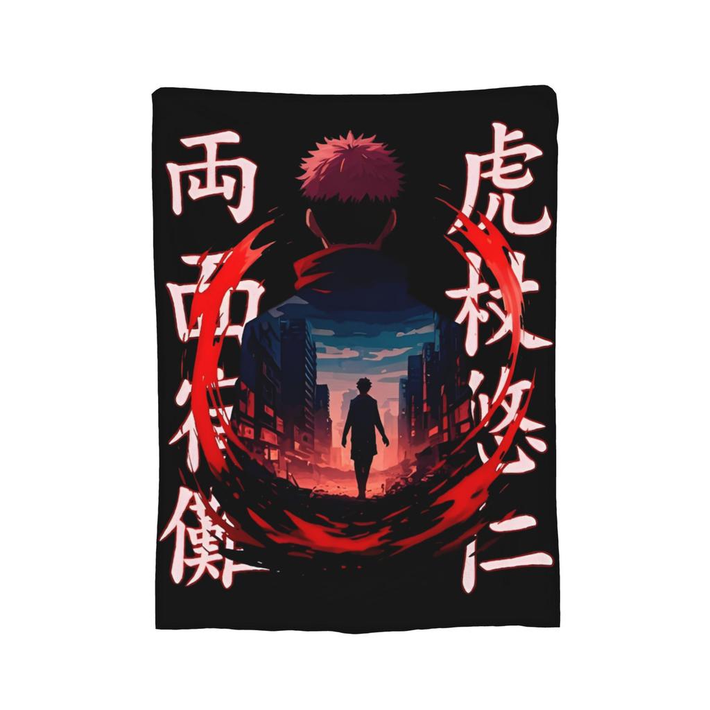 Yuji Itadori aus dem Anime Jujutsu Kaisen – Plüschdecke, tolle Kuscheldecke für Zuhause, 125 x 100 cm, Tagesdecke