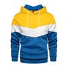 Men’s Casual Three-Color Patchwork Hooded Pullover Plus Velvet for Spring/Autumn