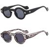 Vintage Rivet Small Round Sunglasses Women Men Metal Hinge Glasses Frame Grey Transparent Shades Outdoor Eyewear Lentes