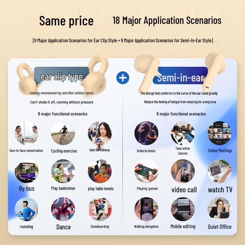 OKSJ I24 Wireless Bone Conduction Sport Ear-Clip Earphones