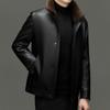 Men's Down Leather Jacket Men's Winter Jacket Genuine Leather Plus Velvet Thickened Removable Liner Fashionable Warm Dad Clothes