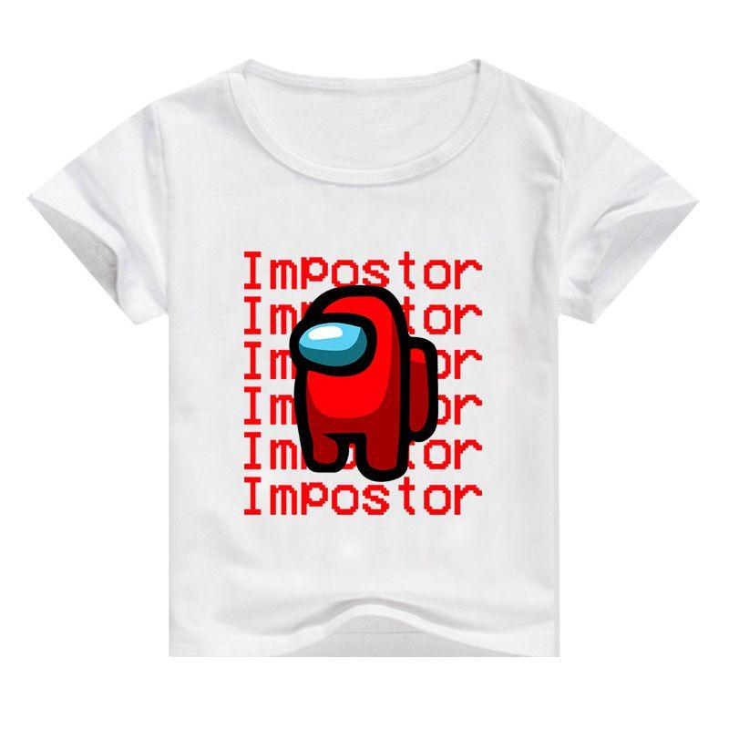 

Tshirt Children Impostor Summer Round Neck Print Casual Short Sleeve 140cm білий