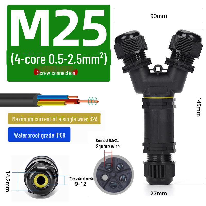Waterproof Outdoor Quick Connector Terminal - 2/3/4 Core Rainproof Docking Plug
