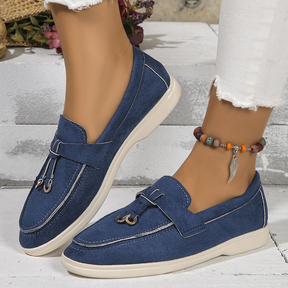 Мода Новые женские повседневные туфли на плоской подошве Брендовые трендовые туфли на платформе из замши мокасины спортивная женская обувь для ходьбы нескользящие туфли Chaussure Single 36 королевский синий 2774₽