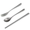 Ti Cutlery Set Camping Fork Spoon Chopsticks Lightweight Tableware for Home Picnic Travel with Carry Pouch Chopsticks